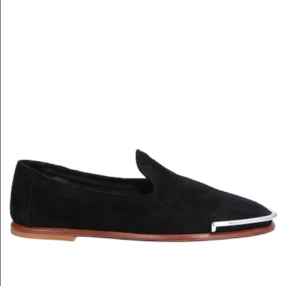 Alexander Wang Suede Loafers Black w/ Metal Shoes